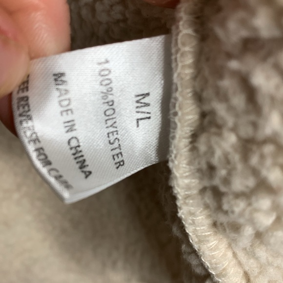 Wishlist | Cream Oversized Puffy Hoodie | Puffy Jacket Coat | Large Pockets M/L - Picture 9 of 10